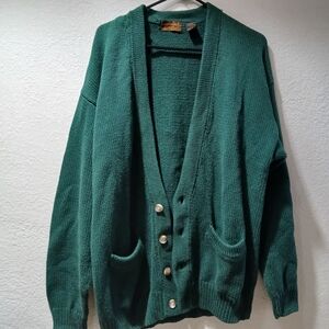 Eddie Bauer Teal Button-Up Men's Cardigan